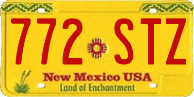 NM license plate 772STZ