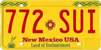 NM license plate 772SUI