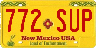 NM license plate 772SUP