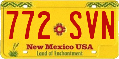 NM license plate 772SVN