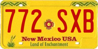 NM license plate 772SXB