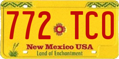 NM license plate 772TCO