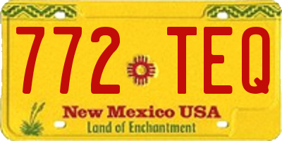 NM license plate 772TEQ