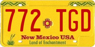 NM license plate 772TGD