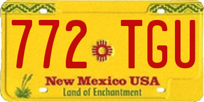 NM license plate 772TGU