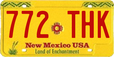 NM license plate 772THK