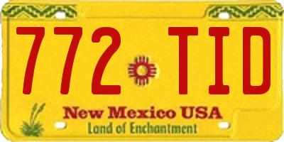 NM license plate 772TID