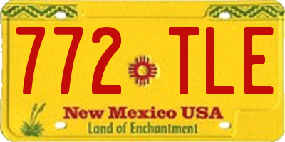 NM license plate 772TLE