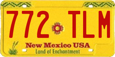 NM license plate 772TLM