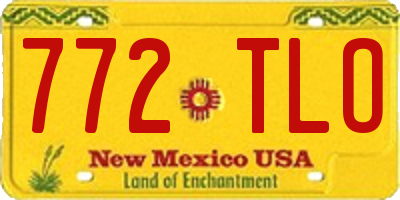 NM license plate 772TLO