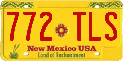 NM license plate 772TLS