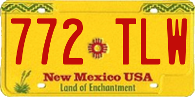 NM license plate 772TLW