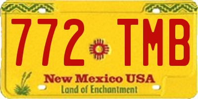 NM license plate 772TMB