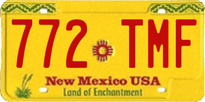 NM license plate 772TMF