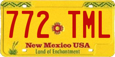 NM license plate 772TML