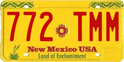 NM license plate 772TMM