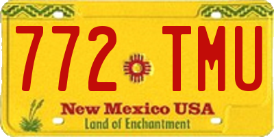 NM license plate 772TMU