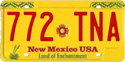 NM license plate 772TNA