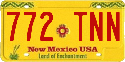 NM license plate 772TNN