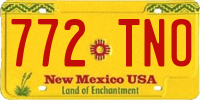 NM license plate 772TNO