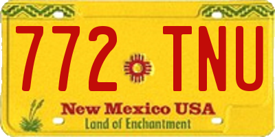 NM license plate 772TNU