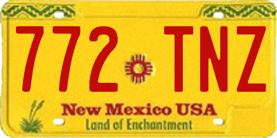 NM license plate 772TNZ