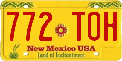 NM license plate 772TOH