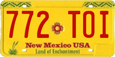 NM license plate 772TOI