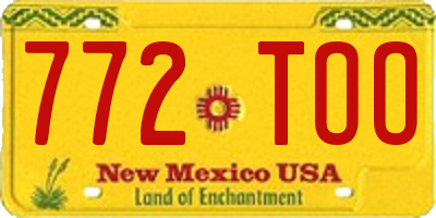 NM license plate 772TOO