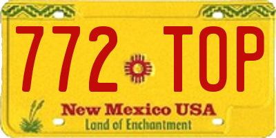 NM license plate 772TOP