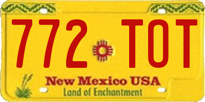 NM license plate 772TOT