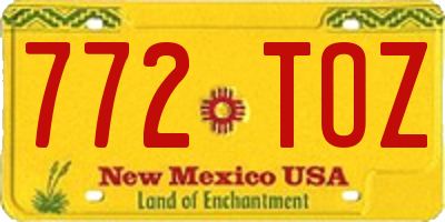 NM license plate 772TOZ