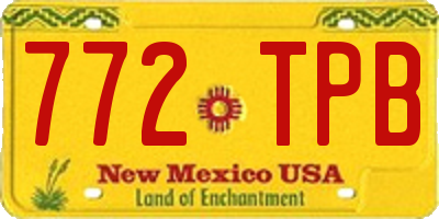 NM license plate 772TPB
