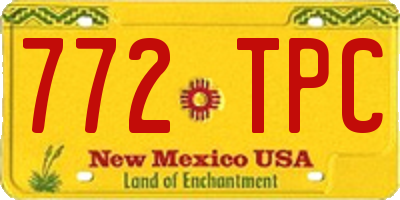 NM license plate 772TPC
