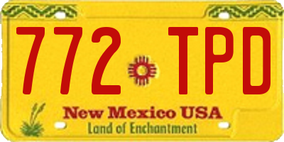 NM license plate 772TPD