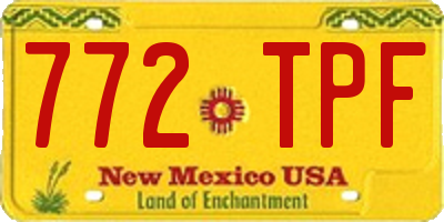 NM license plate 772TPF