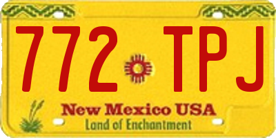 NM license plate 772TPJ