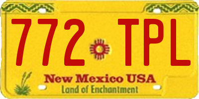 NM license plate 772TPL