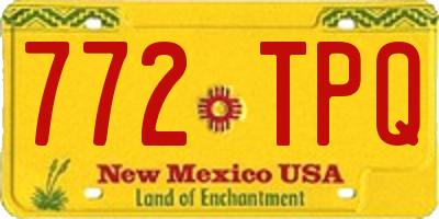 NM license plate 772TPQ