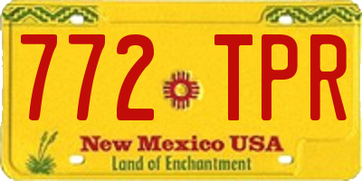 NM license plate 772TPR