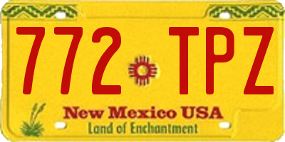 NM license plate 772TPZ