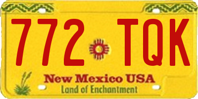 NM license plate 772TQK
