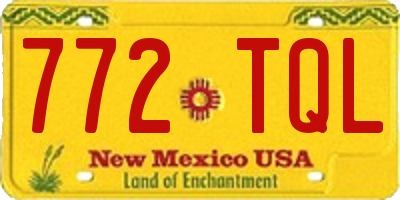 NM license plate 772TQL