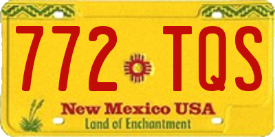NM license plate 772TQS