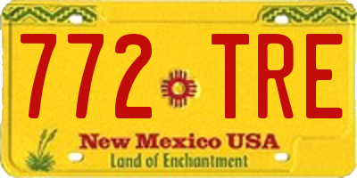 NM license plate 772TRE