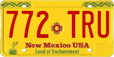 NM license plate 772TRU