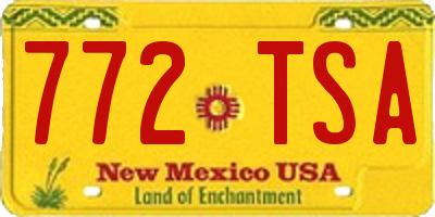 NM license plate 772TSA