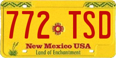 NM license plate 772TSD