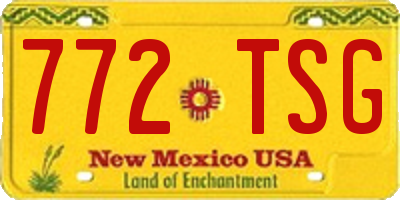NM license plate 772TSG