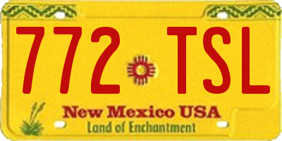 NM license plate 772TSL